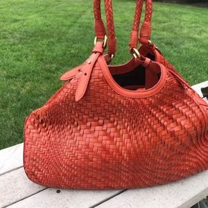 Cole Haan Large Leather Woven Tote Bag